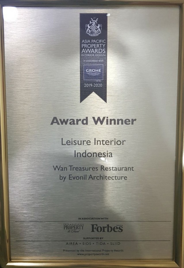 Evonil Architecture won an award at Asia Pacific International Property Awards 2019
